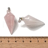 Natural Rose Quartz Pendants G-Z055-02P-09-3