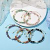 Adjustable 6mm Round Gemstone Braided Bead Bracelets BJEW-JB10617-2