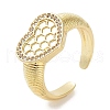 Rack Plating Brass Pave Clear Cubic Zirconia OPen Cuff Rings RJEW-M172-14G-1