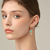 60Pcs 3 Styles Natural Green Aventurine Nuggets Connector Charms PALLOY-HS00001-6