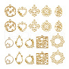 Cheriswelry 40Pcs 10 Style Alloy Open Back Bezel Pendants PALLOY-CW0001-02-3
