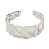 Non-Tarnish 304 Stainless Steel Textured Open Cuff Bangles for Women STAS-M001-15P-2