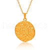 Stainless Steel Textured Disc Pendant Necklaces for Women OF7285-2-2