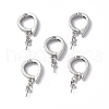 Brass Micro Pave Clear Cubic Zirconia Twister Clasps KK-P223-39P-4