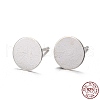 925 Sterling Silver Flat Pad  Stud Earring Findings STER-K167-045F-S-9