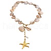 Summer Starfish 304 Stainless Steel & Natural Shell Pendant Necklaces for Women FS-WGDB1B9-01-3