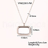 Vintage Stainless Steel Enamel Rectangle Pendant Necklaces for Women PC2177-3-1