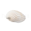 Natural Clam Shell & Smiling Face Handmade Polymer Clay Pendants PALLOY-JF03802-01-5