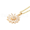 Brass Micro Pave Cubic Zirconia Pendant Necklaces for Women NJEW-E106-13KCG-01-1