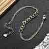 304 Stainless Steel Round Beads Link Bracelets BJEW-Q038-07GP-1