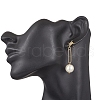 304 Stainless Steel Glass Star with Round Dangle Stud Earrings EJEW-JE06481-01-3
