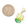 Flower Glass Pendant Decorations HJEW-MZ00218-01-3