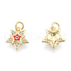 Brass Micro Pave Clear Cubic Zirconia Charms KK-N227-107C-1