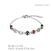 Natural Chalcedony & Glass Round Beaded Bracelets KY9954-1-3