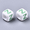 Opaque White Acrylic Beads SACR-R252-02-3
