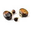 Natural Tiger Eye Perfume Bottle Pendants G-L623-07G-06-2