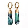 Handmade Natural Agate Dangle Hoop Earrings X1-EJEW-JE04678-02-3