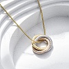 304 Stainless Steel Triple Circles Pendant Necklaces for Women NJEW-Z044-14M-1