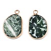 Natural Green Spot Jasper Pendants G-S359-317A-2