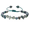Natural Moss Agate Round Beads & Chips Braided Bead Bracelets for Women Men MK7724-11-1