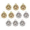10Pcs 2 Colors Sunflower Tibetan Style Alloy Pendants TIBEP-YW0001-53-1