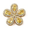 Brass Pave Cubic Zirconia 5-Petal Flower Multi-Strand Links KK-I276-30G-01-1