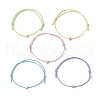 5Pcs 5 Colors Brass Star Braided Bead Bracelet BJEW-JB09737-04S-1