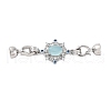 Brass Micro Pave Clear Cubic Zirconia Fold Over Clasps KK-P291-11P-1