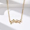 304 Stainless Steel Chemical Symbol Pendant Necklaces NJEW-Z073-03G-06-1