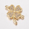 Brass Micro Pave Cubic Zirconia Links ZIRC-F068-36G-1