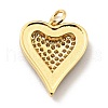 Rack Plating Brass Micro Pave Clear Cubic Zirconia Pendants KK-E015-32G-3