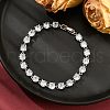 Brass Micro Pave Clear Cubic Zirconia Bracelets BJEW-D333-01P-3
