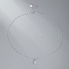 925 Sterling Silver Pave Clear Cubic Zirconia Cross Pendant Necklaces for Women's Daily Wear QN4812-4