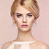 FIBLOOM 1 Pair Shell Pearl Dangle Stud Earrings EJEW-FI0002-22B-6