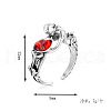 Alloy Rhinestone Cuff Rings FS-WG59A13-01-4