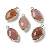 Natural Strawberry Quartz Pendants G-B009-01G-Z-1
