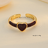 French Style S925 Sterling Silver Enamel Heart Cuff Ring for Women CV2206-4