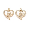 Brass Micro Pave Clear Cubic Zirconia Pendants KK-N254-205G-1
