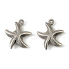304 Stainless Steel Pendants. Starfish Charm STAS-A190-03P-1