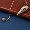 Rack Plating Brass Cone Dowsing Pendulum Pendants AJEW-G064-01RG-3