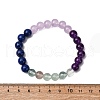 Natural Sodalite & Amethyst Crystal & Glass Round Bead Stretch Bracelets WG6A8BD-04-3