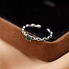 Square Brass Micro Pave Cubic Zirconia Cuff Rings FS-WG71659-01-5