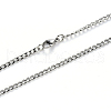 Men's 304 Stainless Steel Cuban Link Chain Necklace NJEW-S420-002P-1