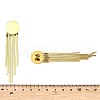 304 Stainless Steel Flat Round Tassel Stud Earrings EJEW-Q040-04G-3