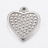 Non-Tarnish 304 Stainless Steel Textured Pendants STAS-G172-39P-1