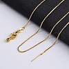 Adjustable Electroplate Brass Venetian Chain Necklaces X-MAK-L028-02G-2