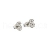Brass Micro Pave Clear Cubic Zirconia Stud Earrings FS-WGC2F12-19-2