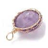 Natural Amethyst Copper Wire Wrapped Pendants PALLOY-JF02436-02-3