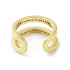 Real 18K Gold Plated Brass Micro Pave Cubic Zirconia Open Cuff Rings RJEW-M170-06G-01-3