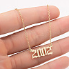 2002 Birth Year Number 201 Stainless Steel Pendant Cable Chain Necklaces FS-WGB5F08-32-1